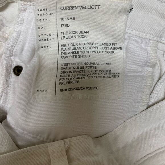 Current Elliott The Kick Jean White - Picture 5 of 6